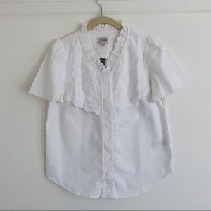 J Crew 100% Cotton Embroidered Blouse Top